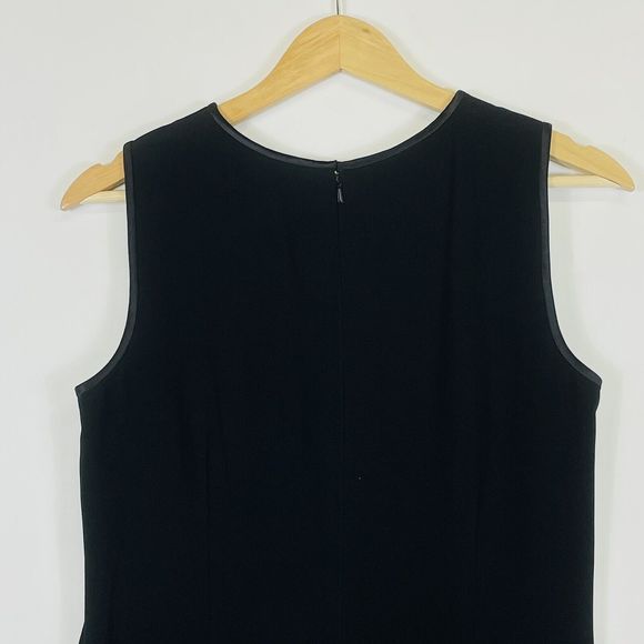 Talbots Basic Black Sleeveless Sheath Shift Polyester Full Lined Dress Womens 8 - Picture 4 of 7